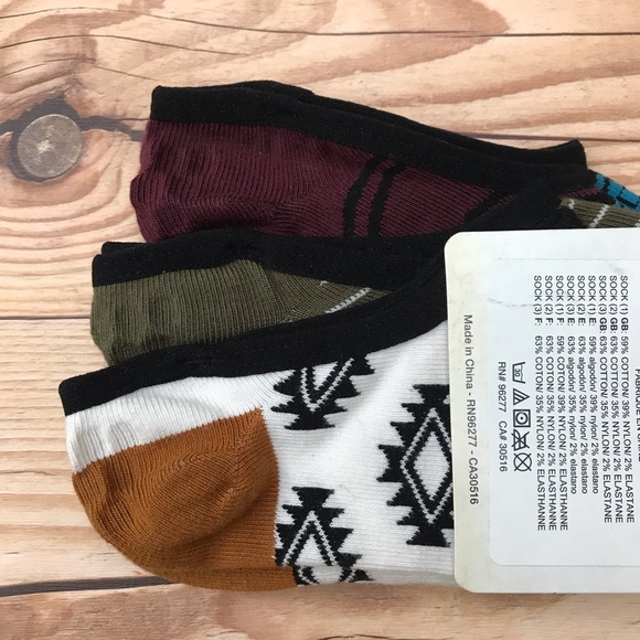 Vans Off The Wall 3 Pairs No Show Socks/Footies - Picture 11 of 12